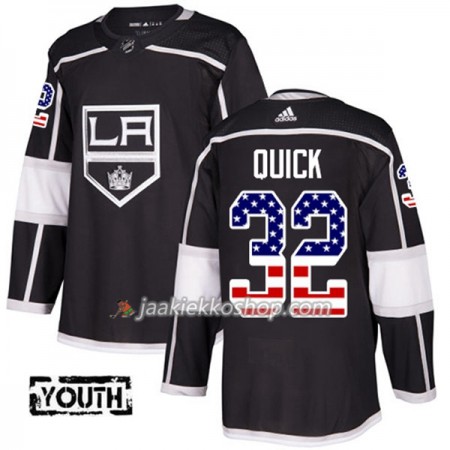 Miehille NHL Los Angeles Kings Pelipaita Jonathan Quick 32 Adidas 2017-2018 Musta USA Flag Fashion Authentic